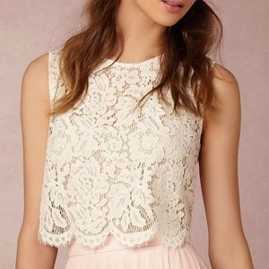 Cleo Top (BHLDN) Crop Top in Ivory-Size Small